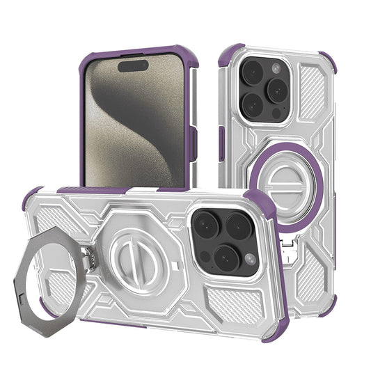 Coque pour Apple iPhone 15 Pro, Techsuit, Carbon Shield Pro, Violet
