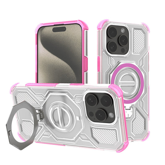 Coque pour Apple iPhone 15 Pro, Techsuit, Carbon Shield Pro, Rose