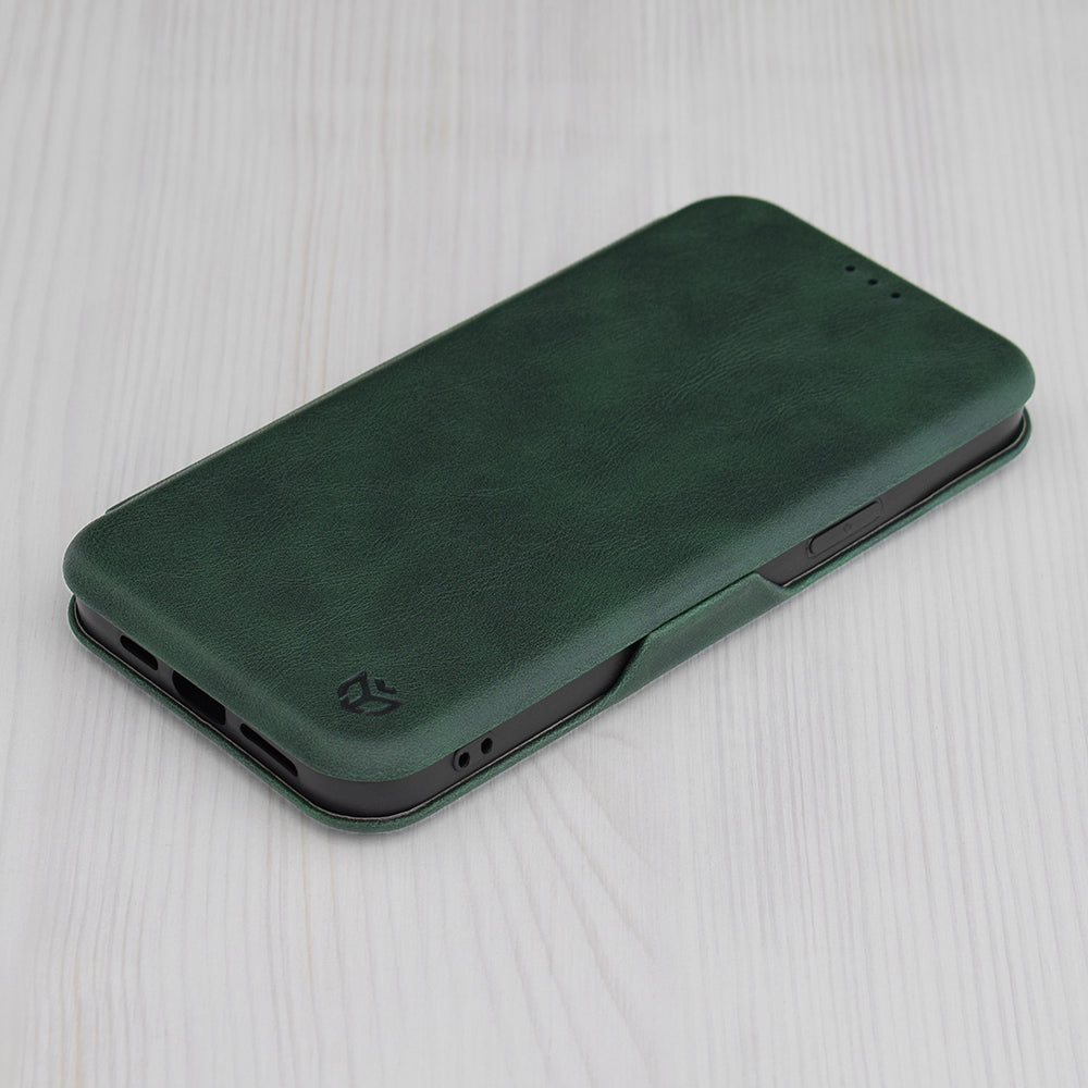 Hülle für Apple iPhone 15 Pro, Techsuit, Safe Wallet Plus, Grün