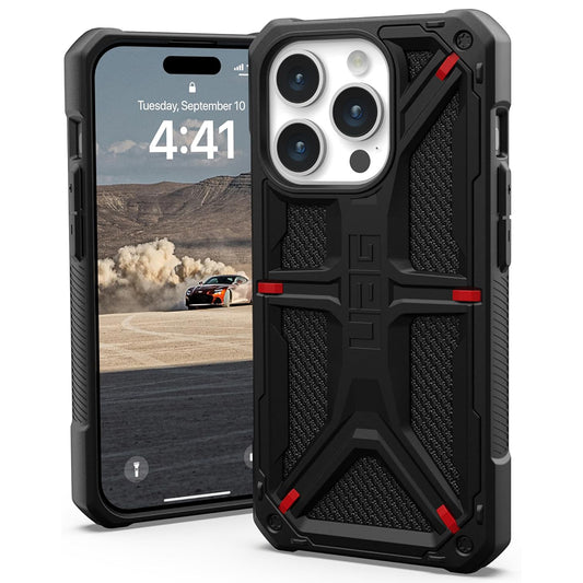 Custodia per Apple iPhone 15 Pro, Urban Armor Gear, Monarch Kevlar, Nera