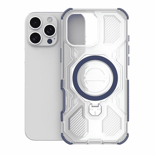 Coque pour Apple iPhone 15, Techsuit, Carbon Shield Pro, Bleue