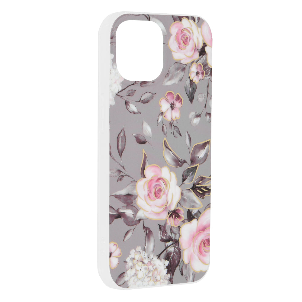 Custodia per Apple iPhone 15, Techsuit, Marble, Grigio