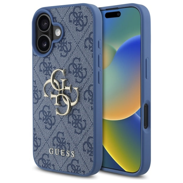 Case for Apple iPhone 16, Guess, 4G Big Logo, Blue