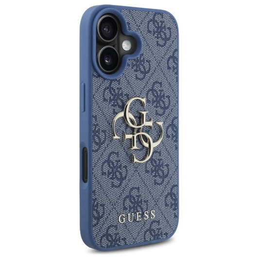 Custodia per Apple iPhone 16, Guess, 4G Big Logo, Blu