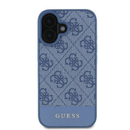 Housse pour Apple iPhone 16, Guess, 4G Bottom Stripe, Bleue