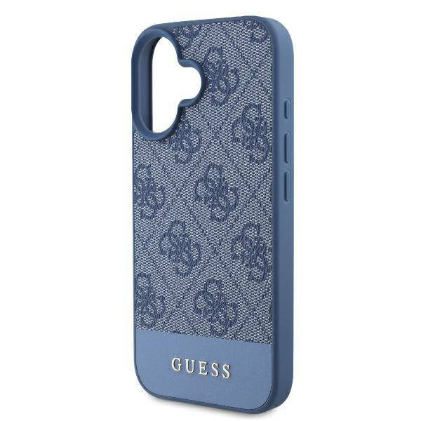 Housse pour Apple iPhone 16, Guess, 4G Bottom Stripe, Bleue