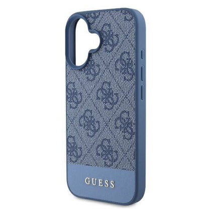 Housse pour Apple iPhone 16, Guess, 4G Bottom Stripe, Bleue