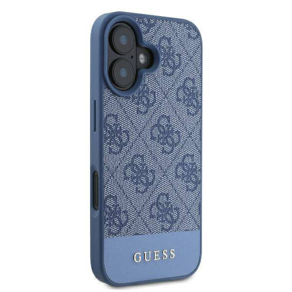 Housse pour Apple iPhone 16, Guess, 4G Bottom Stripe, Bleue