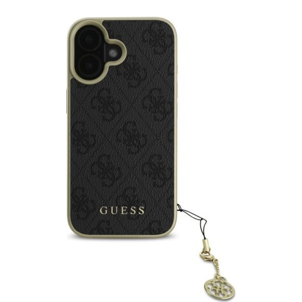 Custodia per Apple iPhone 16, Guess, 4G Charm, Nera