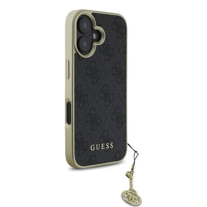 Custodia per Apple iPhone 16, Guess, 4G Charm, Nera