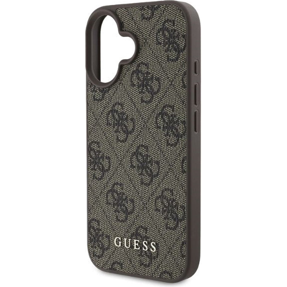 Custodia per Apple iPhone 16, Guess, 4G Classic, Marrone