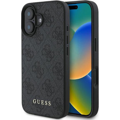 Custodia per Apple iPhone 16, Guess, 4G Classic, Nera