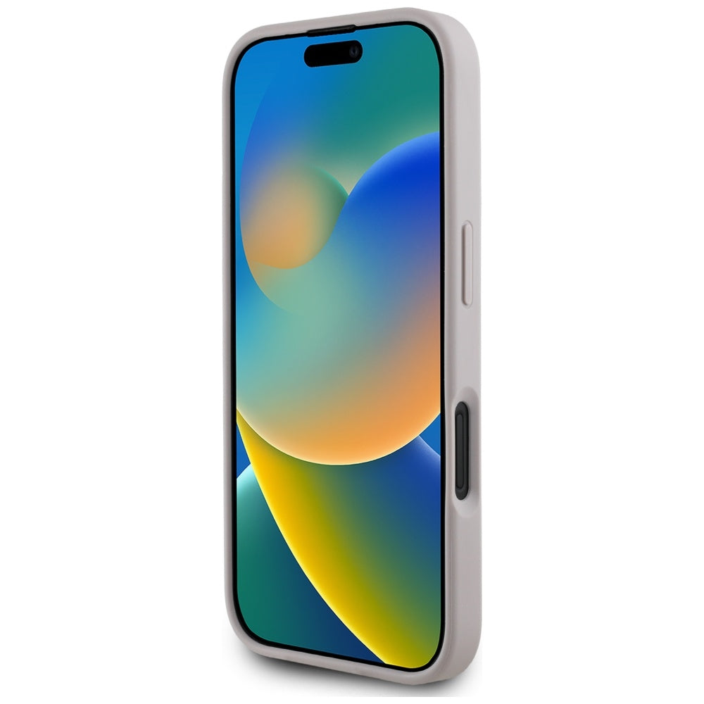 Custodia per Apple iPhone 16, Guess, 4G Grained Roses Big Logo, Viola