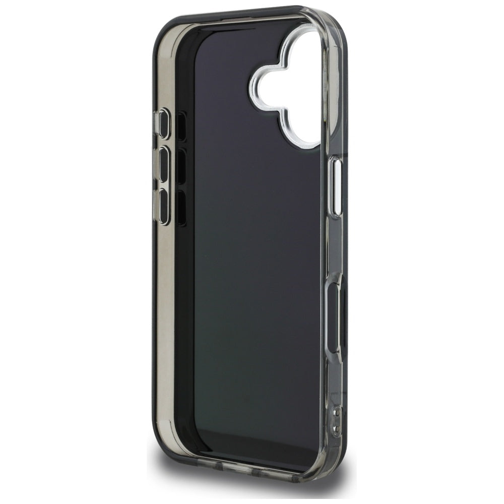 Custodia per Apple iPhone 16, Karl Lagerfeld, IML Aquarelle Logo Karl & Choupette, Nera