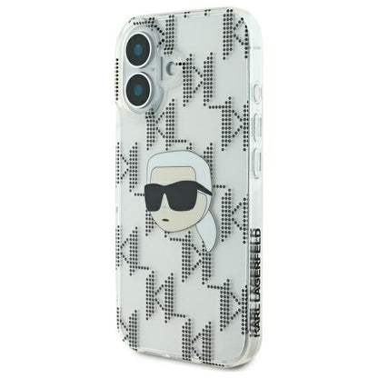 Étui pour Apple iPhone 16, Karl Lagerfeld, IML Luxury Electroplated Karl's Head, Transparent