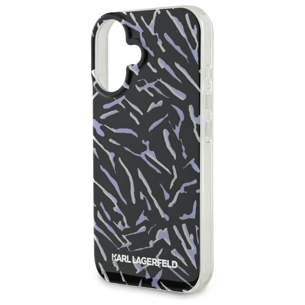 Custodia per Apple iPhone 16, Karl Lagerfeld, Zebra con Cinturino, Viola