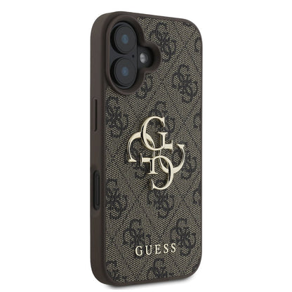 Étui pour Apple iPhone 16 Plus, Guess, 4G Big Logo, Marron
