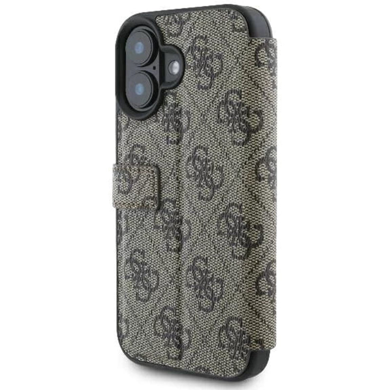 Custodia per Apple iPhone 16 Plus, Guess, 4G Book, Marrone