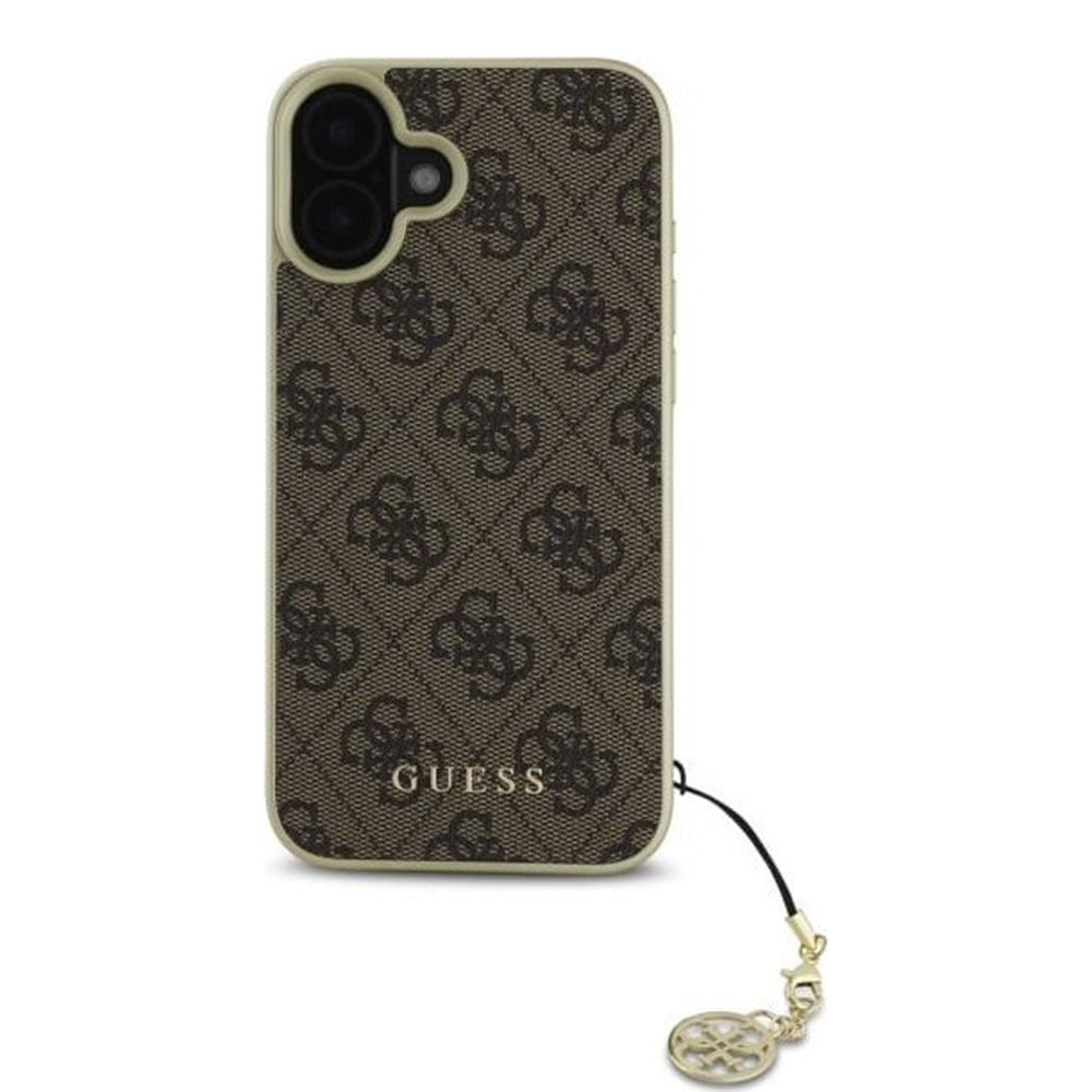 Custodia per Apple iPhone 16 Plus, Guess, 4G Charm, Marrone