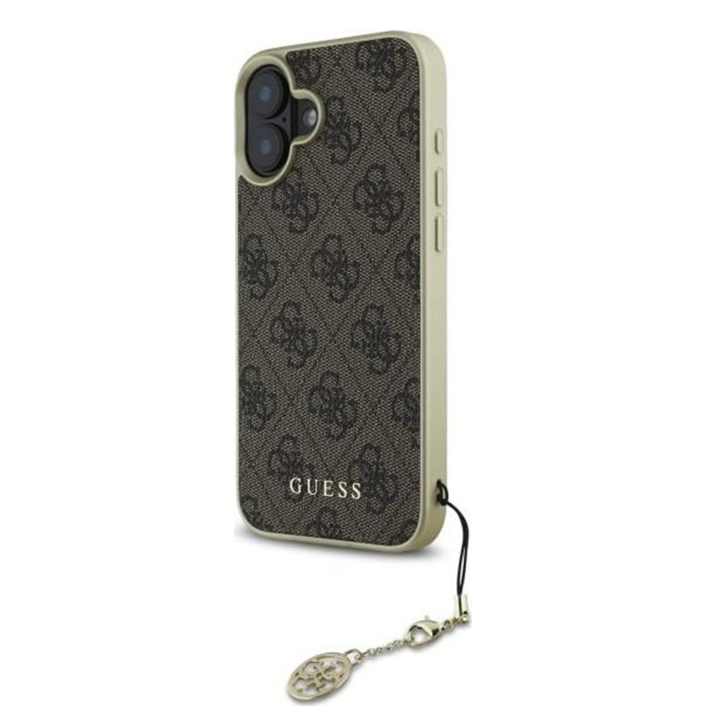 Custodia per Apple iPhone 16 Plus, Guess, 4G Charm, Marrone