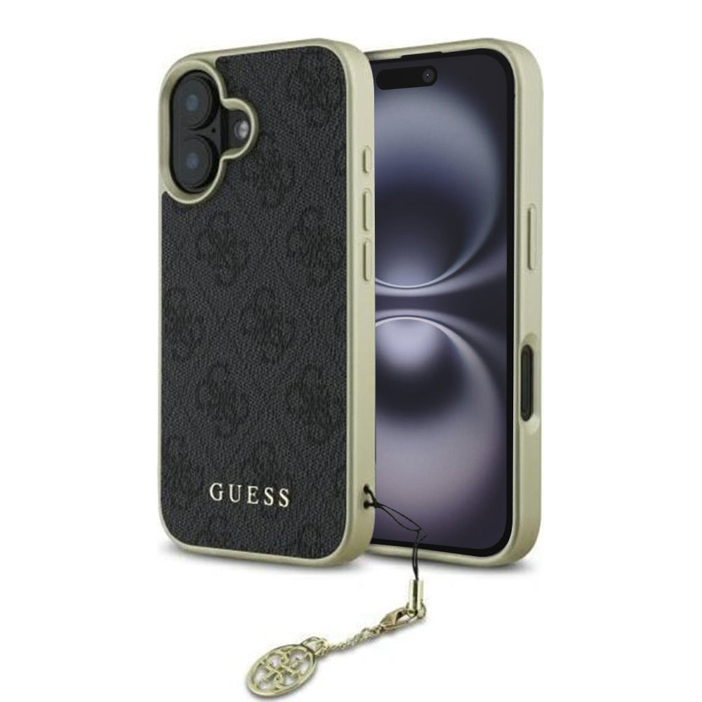 Étui pour Apple iPhone 16 Plus, Guess, 4G Charm, Noir