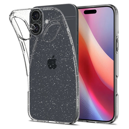 Custodia per Apple iPhone 16 Plus, Spigen, Liquid Crystal Glitter, Trasparente