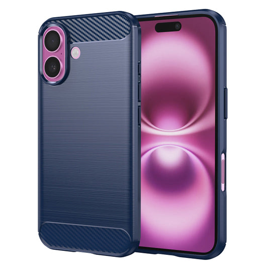 Coque pour Apple iPhone 16 Plus, Techsuit, Carbone, Bleue