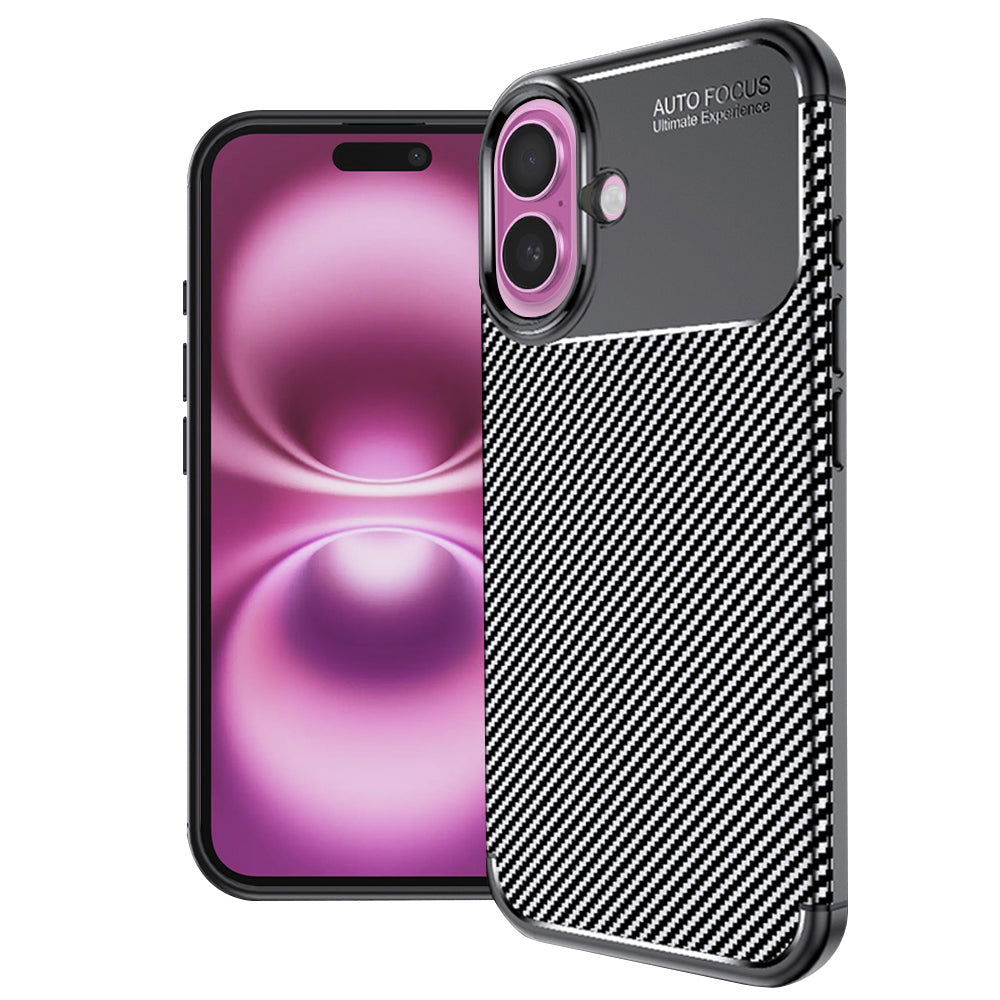 Custodia per Apple iPhone 16 Plus, Techsuit, CarbonFiber, Nera