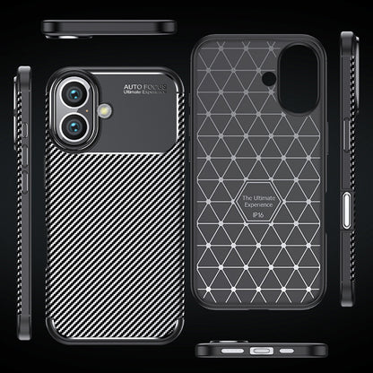 Custodia per Apple iPhone 16 Plus, Techsuit, CarbonFiber, Nera