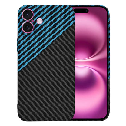 Custodia per Apple iPhone 16 Plus, Techsuit, Carbonite FiberShell, Nero Bleu