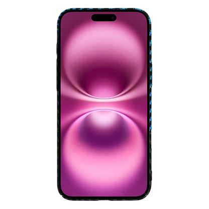 Custodia per Apple iPhone 16 Plus, Techsuit, Carbonite FiberShell, Nero Bleu