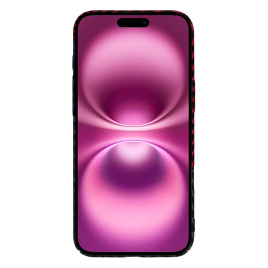 Hülle für Apple iPhone 16 Plus, Techsuit, Carbonite FiberShell, Schwarz Rot