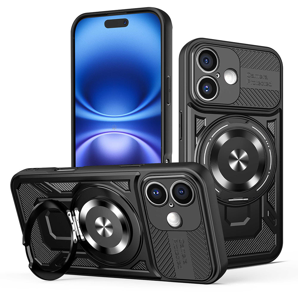 Custodia per Apple iPhone 16 Plus, Techsuit, RuggedCam, Nera