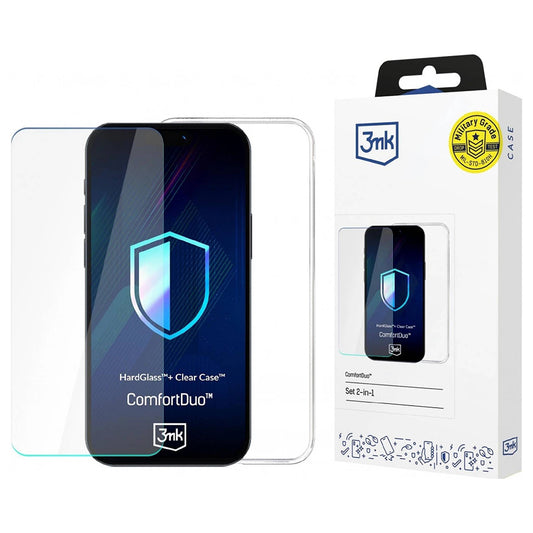 Hülle für Apple iPhone 16 Pro, 3MK, ComfortDuo, Transparent