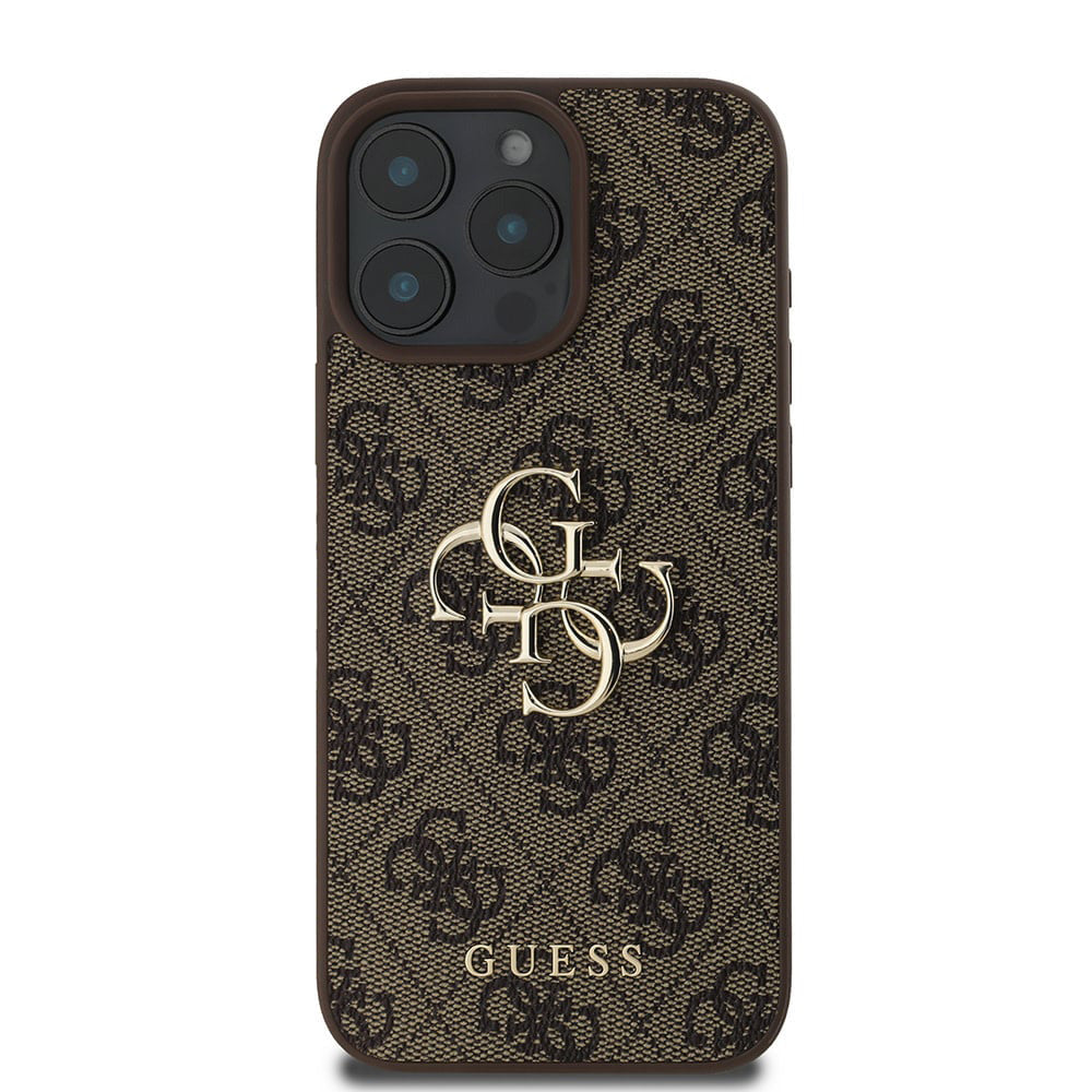 Custodia per Apple iPhone 16 Pro, Guess, 4G Big Logo, Marrone