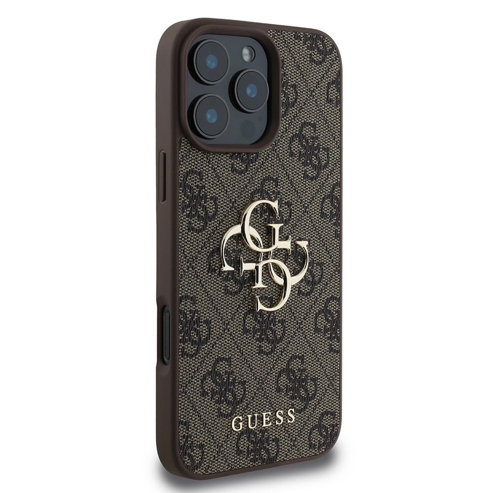Custodia per Apple iPhone 16 Pro, Guess, 4G Big Logo, Marrone