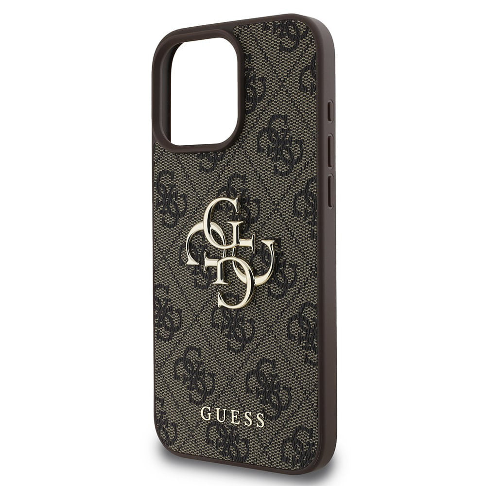 Custodia per Apple iPhone 16 Pro, Guess, 4G Big Logo, Marrone