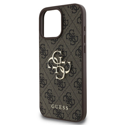 Custodia per Apple iPhone 16 Pro, Guess, 4G Big Logo, Marrone