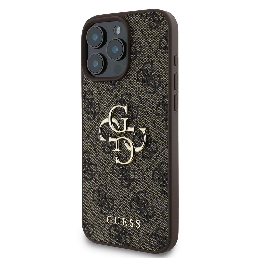 Custodia per Apple iPhone 16 Pro, Guess, 4G Big Logo, Marrone