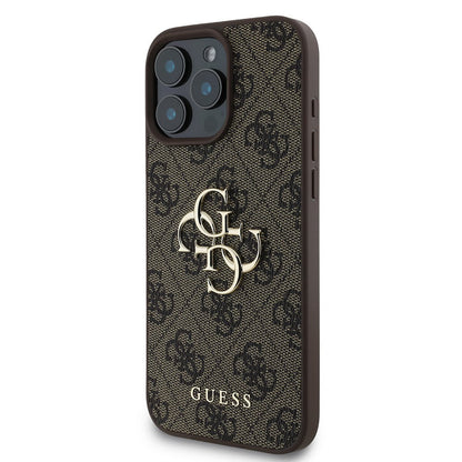 Custodia per Apple iPhone 16 Pro, Guess, 4G Big Logo, Marrone