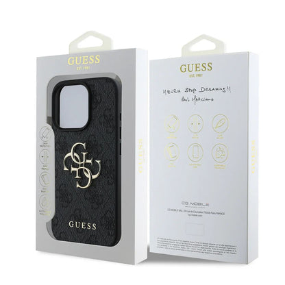 Custodia per Apple iPhone 16 Pro, Guess, 4G Big Logo, Nera