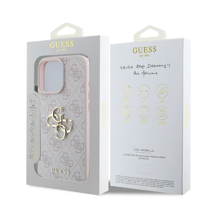 Custodia per Apple iPhone 16 Pro, Guess, 4G Big Logo, Rosa
