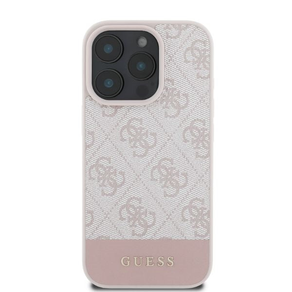 Case for Apple iPhone 16 Pro, Guess, 4G Bottom Stripe, Pink