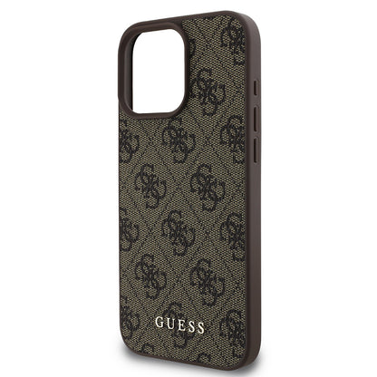 Custodia per Apple iPhone 16 Pro, Guess, 4G Classic, Marrone