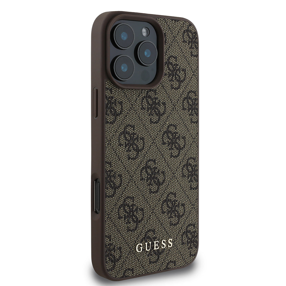 Custodia per Apple iPhone 16 Pro, Guess, 4G Classic, Marrone