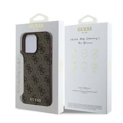 Custodia per Apple iPhone 16 Pro, Guess, 4G Classic, Nera
