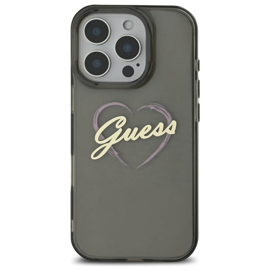 Étui pour Apple iPhone 16 Pro, Guess, IML Heart, Noir