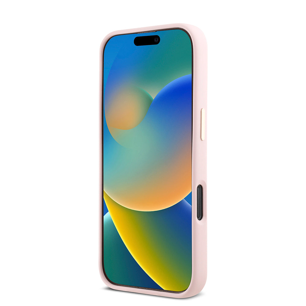 Étui pour Apple iPhone 16 Pro, Guess, Script Metal Logo & Frame, Rose