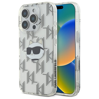 Custodia per Apple iPhone 16 Pro, Karl Lagerfeld, IML Luxury Electroplated Choupette's Head, Trasparente