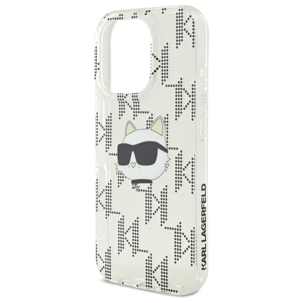 Custodia per Apple iPhone 16 Pro, Karl Lagerfeld, IML Luxury Electroplated Choupette's Head, Trasparente